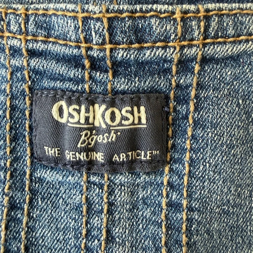 OshKosh B'gosh Baby 9M Blue Denim Carpenter Overalls Adjustable Straps Utility